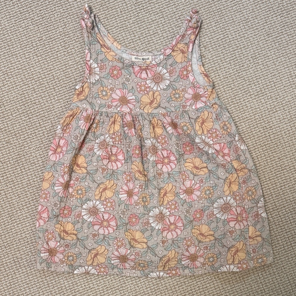 NWOT Rabbit + Bear Organic Girls Size 5 Floral Sleeveless Top